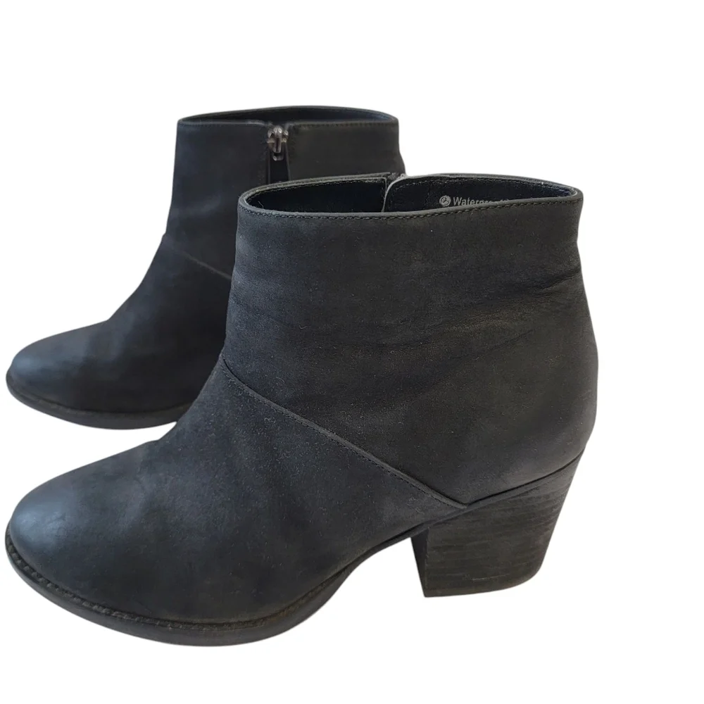 Blondo Nelly Waterproof Bootie Women Sz 8M Black Suede Leather Grunge Whimsigoth